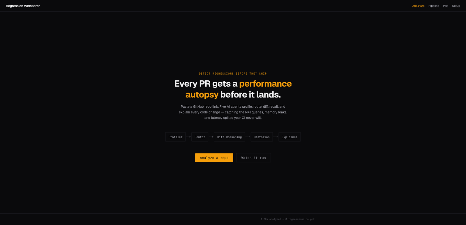 Regression Whisperer — performance regression detector